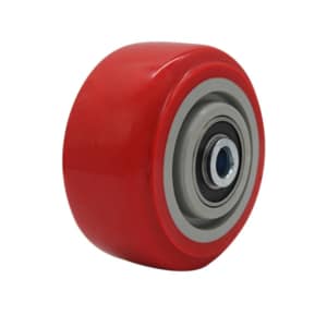 100mm Polyurethane Tyred Nylon Centred Wheel | 1/2" Axle Diameter (PU4409-50)