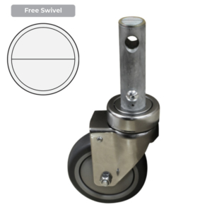 100mm Institutional Rubber Wheel 100kg Capacity Medical Castor (S4293)