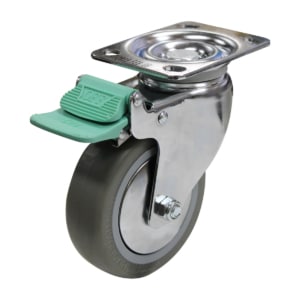 100mm Inst Rubber Swivel Chrome Durolite Castor (S4474D)