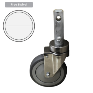 125mm Grey Rubber Wheel 100/90kg Capacity Medical Castor (S5293)