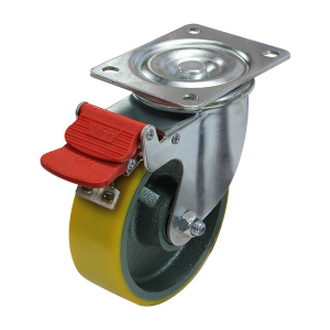 150mm Polyurethane Wheel 300kg Capacity Castor (S6048B)