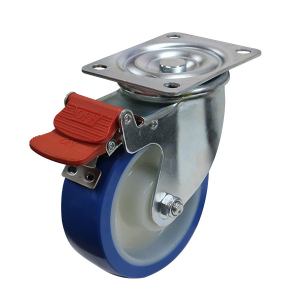 150mm Rebound Polyurethane Wheel 300kg Capacity Castor (S6054B)