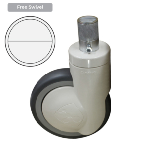 150mm Grey Rubber Wheel 120/100kg Capacity Medical Castor (S6297)