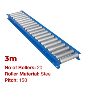 290mm Wide Gravity Conveyor with Steel Rollers - 3m Long (CGR079)