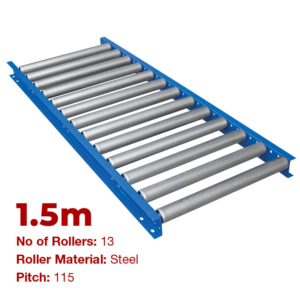 600mm Wide Gravity Conveyor with Steel Rollers - 1.5m Long(CGR094)