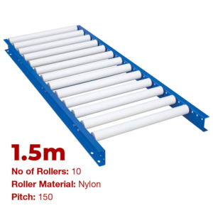 600mm Wide Gravity Conveyor with Nylon Rollers - 1.5m Long (CGR097)