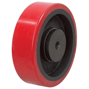 250mm Polyurethane Tyred Cast Iron Centred Wheel | 30mm Axle Diameter (PU1076DV-M30)