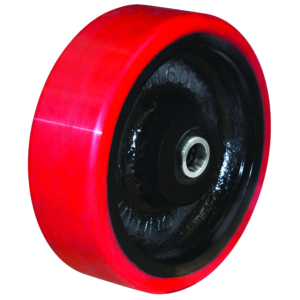 400mm Polyurethane Tyred Cast Iron Centred Wheel | 40mm Axle Diameter (PU1606-M40)