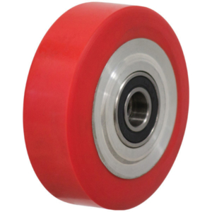 75mm Polyurethane Tyred Aluminium Centred Wheel | 1/2" Axle Diameter (PU350-50)