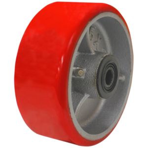 125mm Polyurethane Tyred Cast Iron Centred Wheel | 1/2" Axle Diameter (PU524-50)