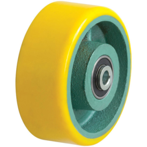 125mm Polyurethane Tyred Cast Iron Centred Wheel | 1/2" Axle Diameter (PU525-50)