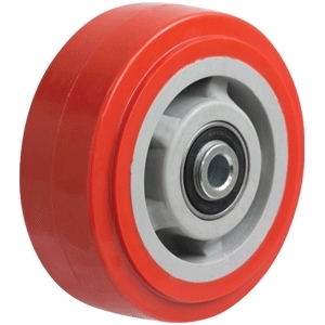 125mm Polyurethane Tyred Nylon Centred Wheel | 1/2" Axle Diameter (PU5509-50)