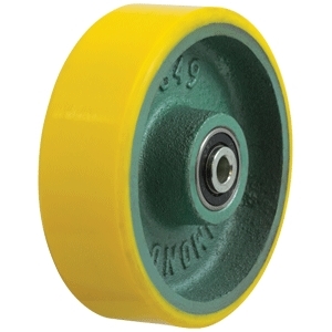 150mm Polyurethane Tyred Cast Iron Centred Wheel | 5/8" Axle Diameter (PU649-62)