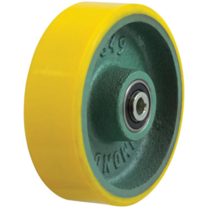 150mm Polyurethane Tyred Cast Iron Centred Wheel | 20mm Axle Diameter (PU649-M20)