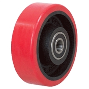150mm Polyurethane Tyred Cast Iron Centred Wheel | 1/2" Axle Diameter (PU659-50)