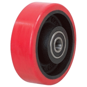 150mm Polyurethane Tyred Cast Iron Centred Wheel | 1" Axle Diameter (PU659-1)