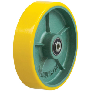 200mm Polyurethane Tyred Cast Iron Centred Wheel | 20mm Axle Diameter (PU849-M20)