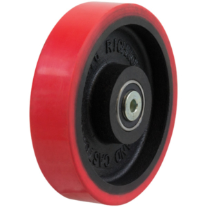 200mm Polyurethane Tyred Cast Iron Centred Wheel | 20mm Axle Diameter (PU876-M20)