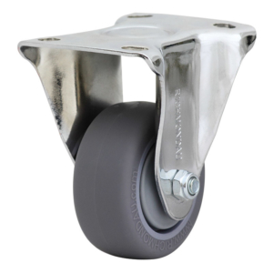 75mm Inst Rubber Rigid Chrome Durolite Castor (R3375)