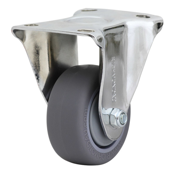 75mm Inst Rubber Rigid Chrome Durolite Castor (R3375)