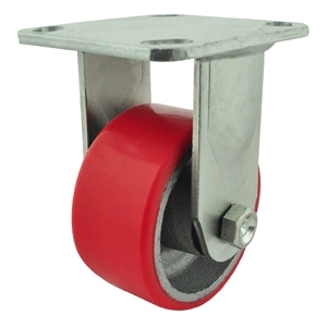 100mm Polurethane Tyred Cast Iron Centred Wheel 250kg Capacity Castor (R4401)