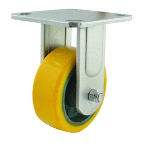 100mm Polurethane Tyred Cast Iron Centred Wheel 330kg Capacity Castor (R4449)
