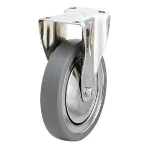 150mm Inst Rubber Rigid Chrome Durolite Castor (R6675)
