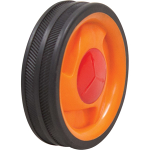 107mm Rubber Tyred Nylon Centred Wheel | 10mm Axle Diameter (RN4069-10)