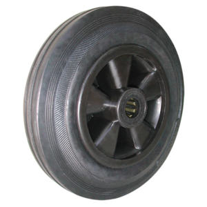 200mm Rubber Tyred Nylon Centred Wheel | 20mm Axle Diameter (RN8875-M20)