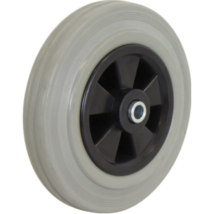 200mm Rubber Tyred Nylon Centred Wheel | 1/2" Axle Diameter (RN8876-50)