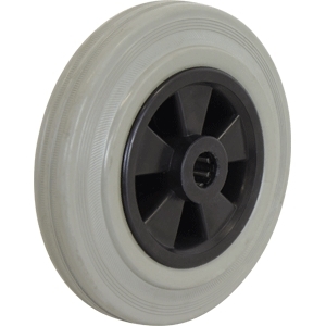 200mm Rubber Tyred Nylon Centred Wheel | 20mm Axle Diameter (RN8876-M20)