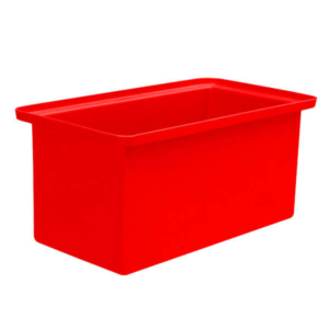 Red 250L Straight Rotationally Moulded Plastic Tub