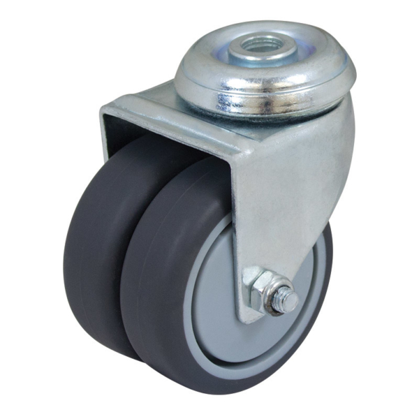 50mm Twin Wheel Utility Bolt Castor (S2722)