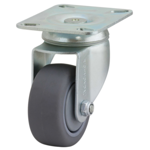 75mm Inst Rubber Swivel Zinc Durolite Castor (S3104)