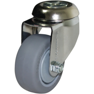 75mm Inst Rubber Swivel Chrome Durolite Castor (S3380)