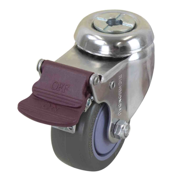 75mm Poly Nylon Swivel Chrome Durolite Castor (S3381BR)