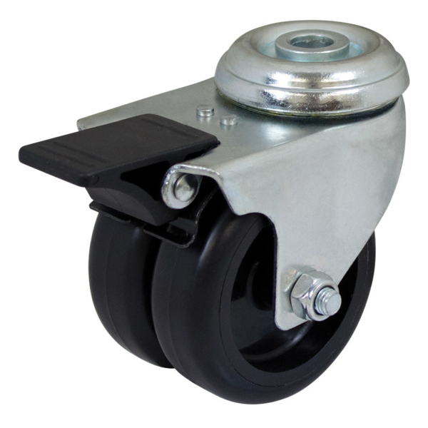 75mm Twin Wheel Utility Bolt Castor (S3720B)