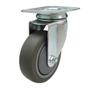 100mm Inst Rubber Swivel Zinc Durolite Castor (S4104)