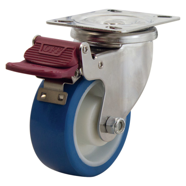 100mm Reb Poly Wheel 140kg Capacity Castor (S4144B)