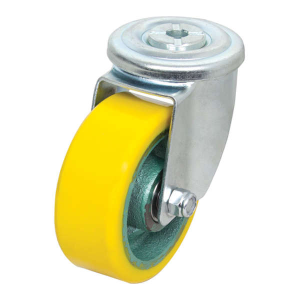 100mm Polyurethane Tyre on Cast Iron Centre Bolt Hole 300 Series Castor (S4220)