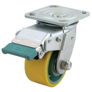 100mm Polurethane Tyred Cast Iron Centred Wheel 500kg Capacity Castor (S4388D)