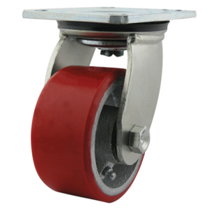 100mm Polurethane Tyred Cast Iron Centred Wheel 250kg Capacity Castor (S4400)