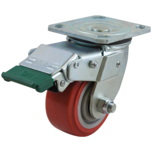 100mm Polyurethane Tyred Nylon Centred Wheel 250kg Capacity Castor (S4410D)