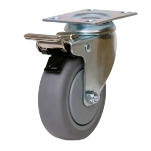 100mm Inst Rubber Wheel 80kg Capacity Castor (S4425B)