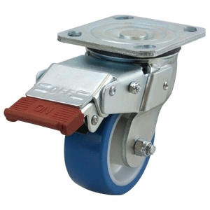100mm Rebound Polurethane Wheel 150kg Capacity Castor (S4440SLB)