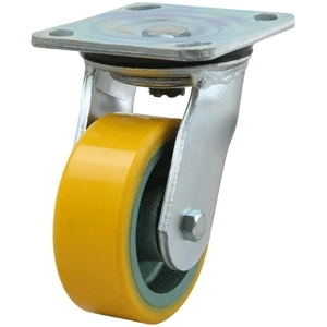 100mm Polurethane Tyred Cast Iron Centred Wheel 330kg Capacity Castor (S4448)
