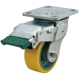 100mm Polurethane Tyred Cast Iron Centred Wheel 330kg Capacity Castor (S4448D)