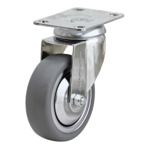 100mm Inst Rubber Swivel Chrome Durolite Castor (S4474)