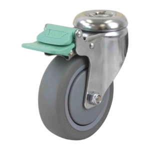 100mm Inst Rubber Swivel Chrome Durolite Castor (S4480D)