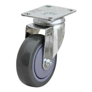 100mm Poly Nylon Swivel Chrome Durolite Castor (S4486)